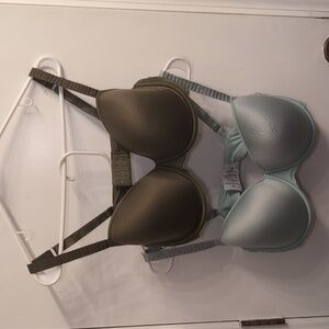 ThirdLove 24/7 Classic T-shirt Bras (2) Olive and Light Blue/Teal Size 36E